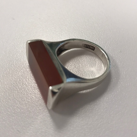 Amber Resin, Sterling Silver Architectural Ring size 7 - Picture 8 of 8